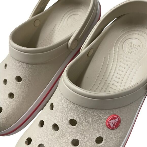 CROCS Crocband Cream and Pink Water Shoes with Ventilation Holes Size 9 women’s - Picture 7 of 8